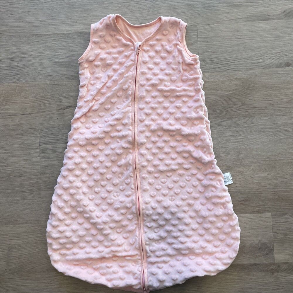 Yoofoss Baby Sleep Sack 6-12months, 100% Cotton Lining, Pink,Hearts, EUC